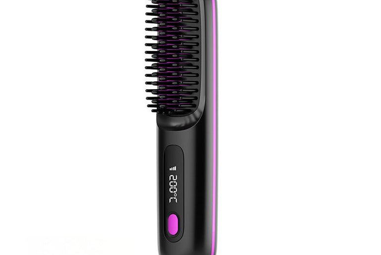 2 In 1 Straight Hair Comb Wireless Hair Straightener Brush - Urban Mart