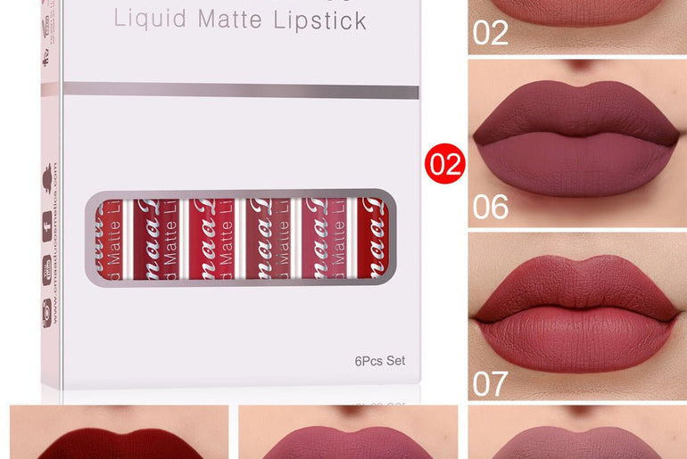 6 Boxes Of Matte Non - stick Cup Waterproof Lipstick - Urban Mart