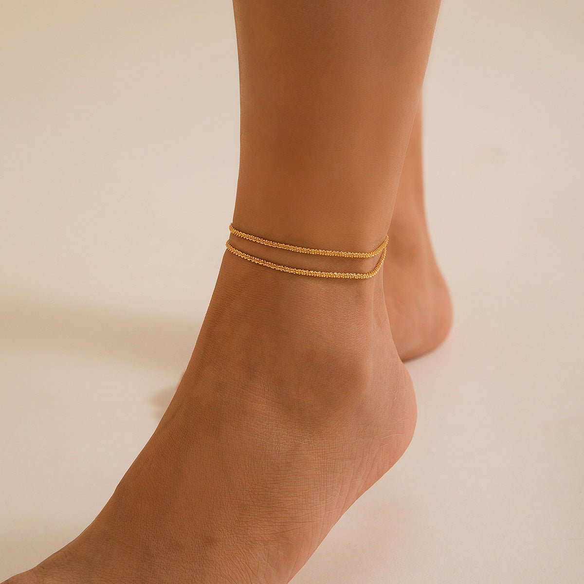 All - match Sparkling Slim Chain Metallic Anklet - Urban Mart