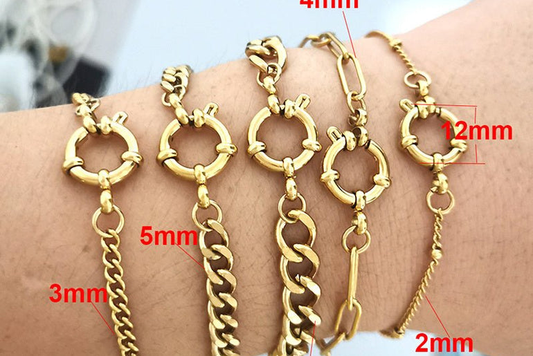 Anchor Clasp Bracelet Women Men Stainless Steel Twist - Urban Mart