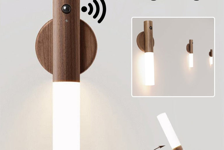 Auto LED USB Magnetic Wood Wireless Night Light - Urban Mart