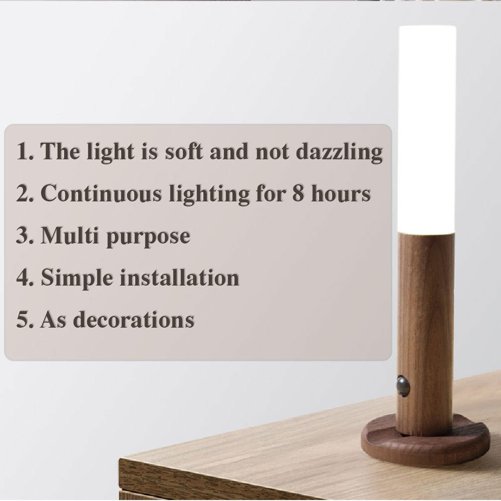 Auto LED USB Magnetic Wood Wireless Night Light - Urban Mart