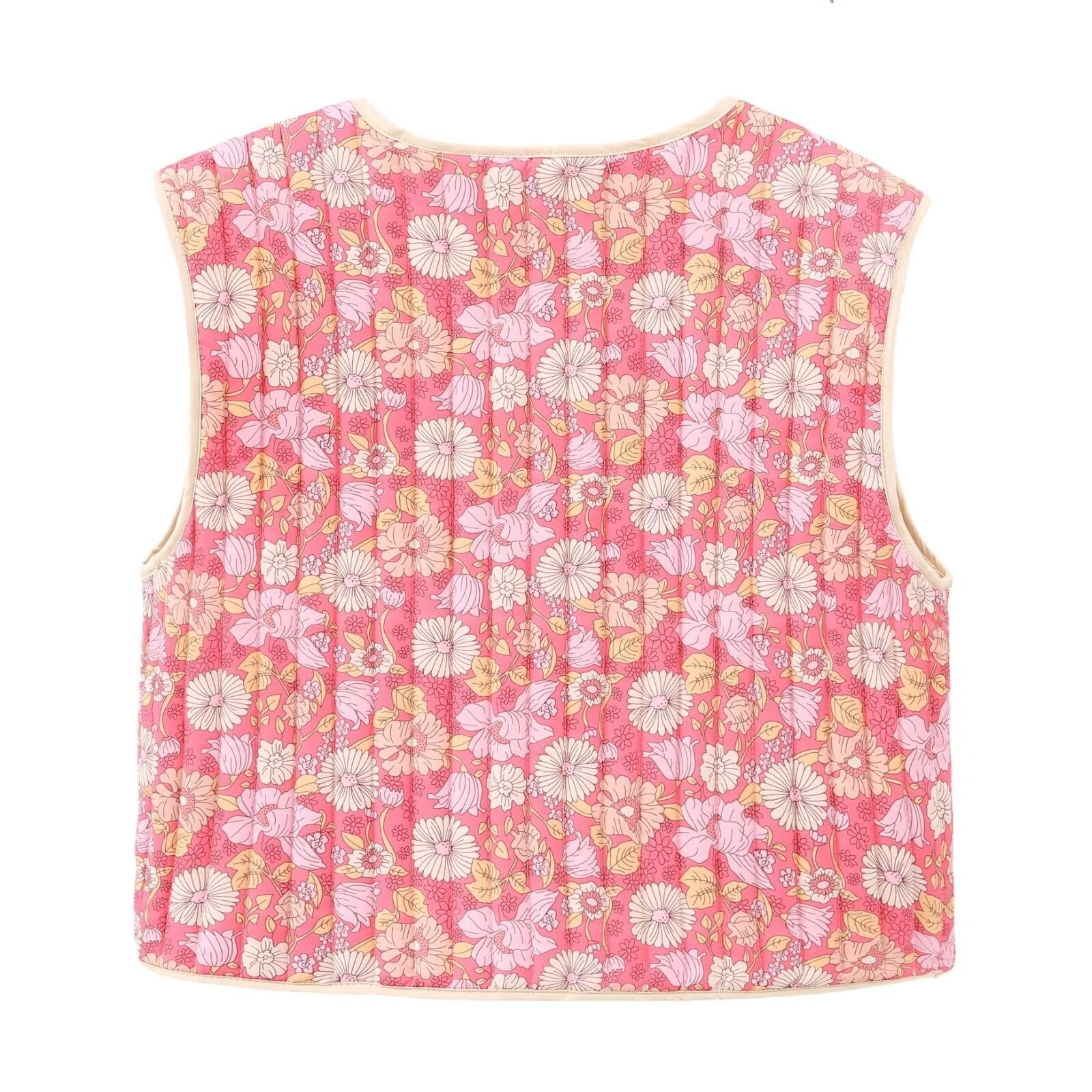 Autumn Small Floral Double - sided Wear Cotton Vest - Urban Mart