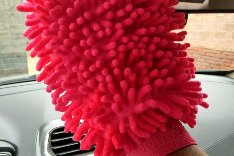 Chenille Coral Car Foaming Gloves Household Cleaning - Urban Mart