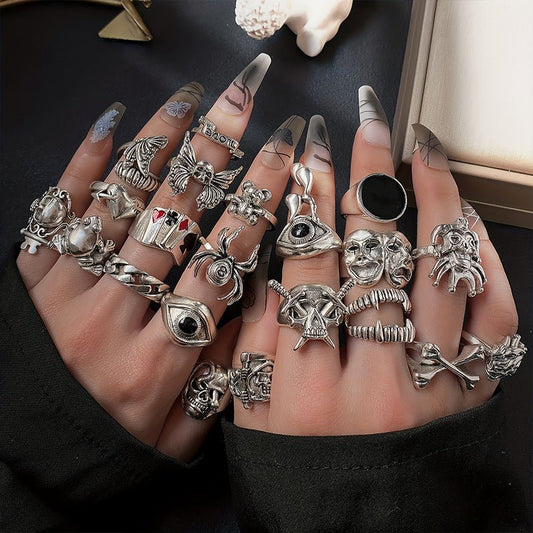 Dark Hip Hop Skull Spider High Profile Retro Ring - Urban Mart