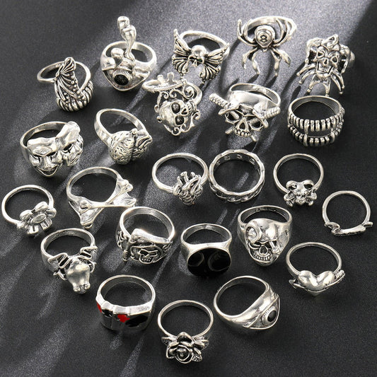 Dark Hip Hop Skull Spider High Profile Retro Ring - Urban Mart