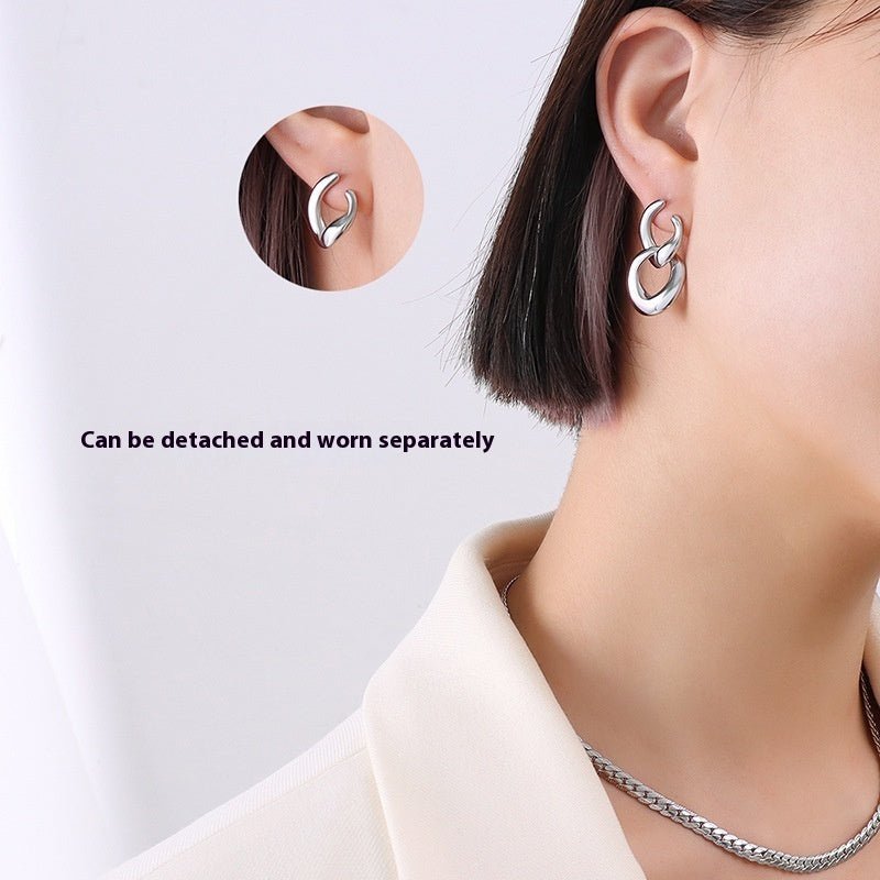 Detachable Titanium Steel Ear Studs Earrings - Urban Mart