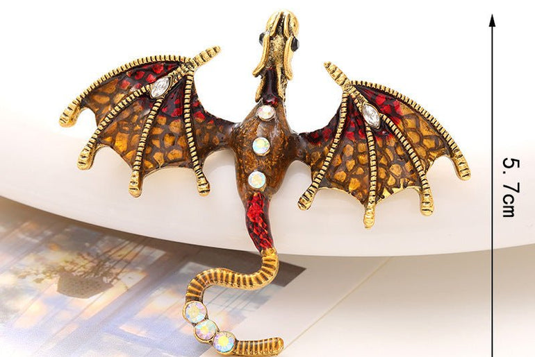 Enamel Dragon Diamond Accessories - Urban Mart