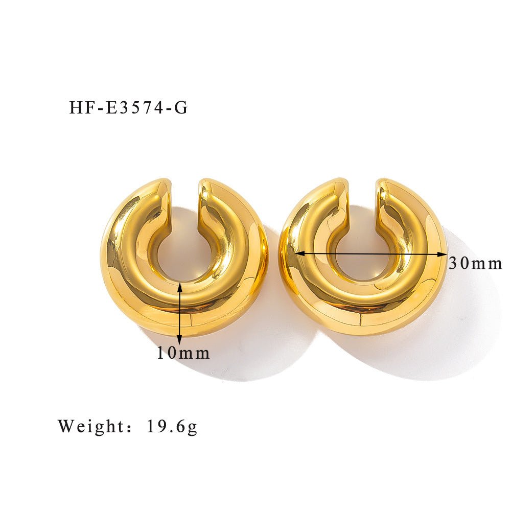 Exaggerated High - end Sense No Pierced Large Hollow Ear Clip - Urban Mart