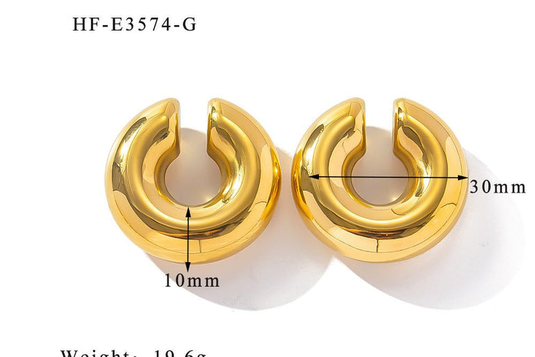 Exaggerated High - end Sense No Pierced Large Hollow Ear Clip - Urban Mart