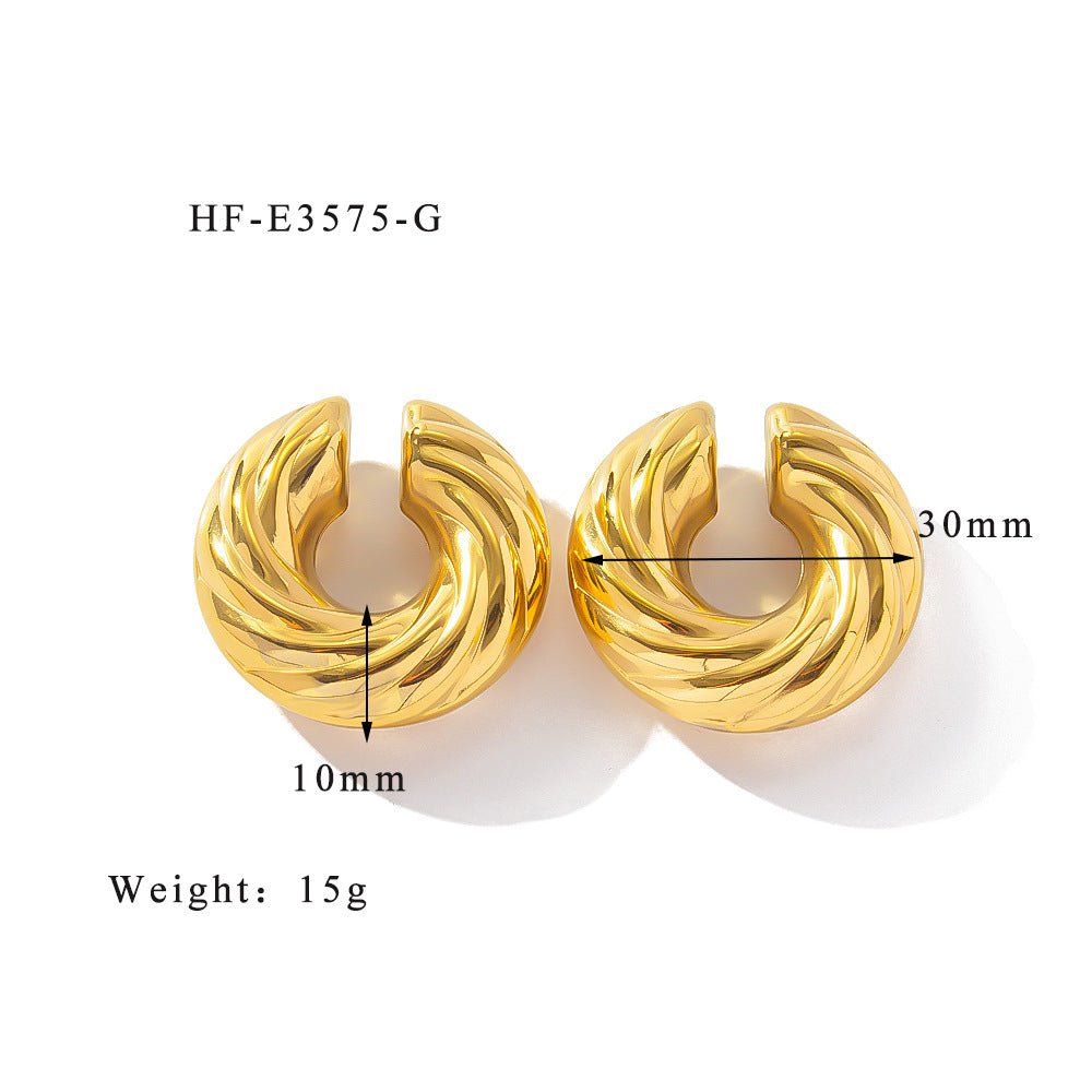 Exaggerated High - end Sense No Pierced Large Hollow Ear Clip - Urban Mart