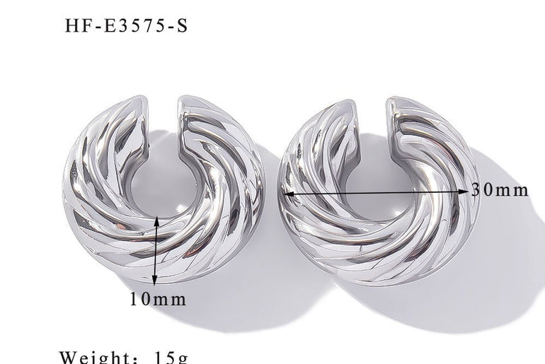 Exaggerated High - end Sense No Pierced Large Hollow Ear Clip - Urban Mart