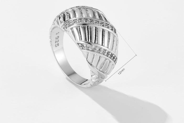 Fashion Simple Croissant Style Zircon Ring - Urban Mart