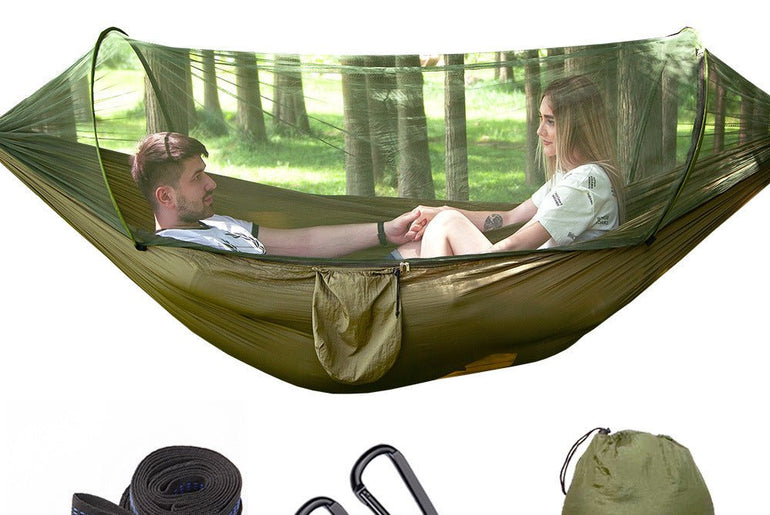 Fully Automatic Quick Opening Hammock With Mosquito Net - Urban Mart