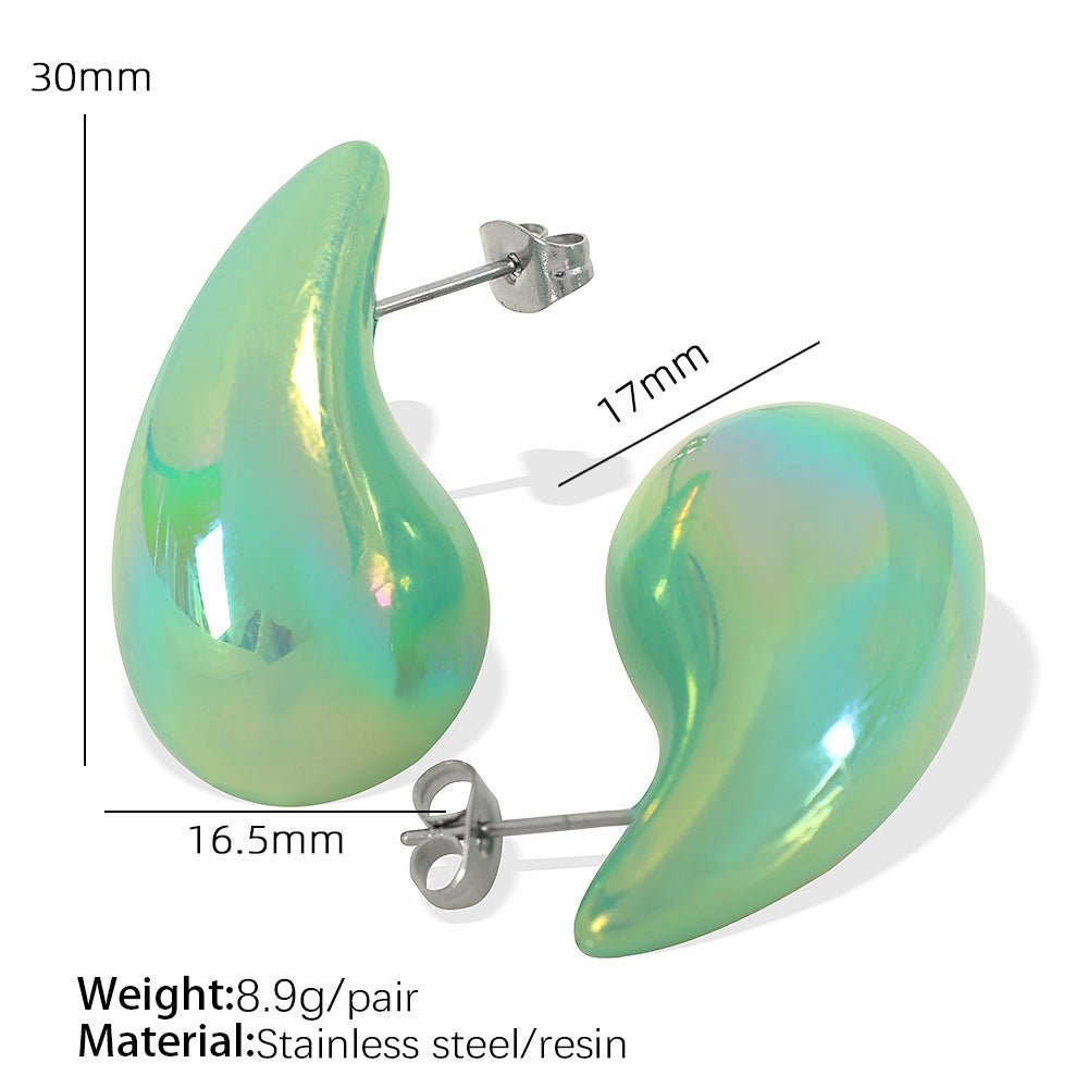 Gradient Color Hollow Water Drop Earrings Fashion - Urban Mart