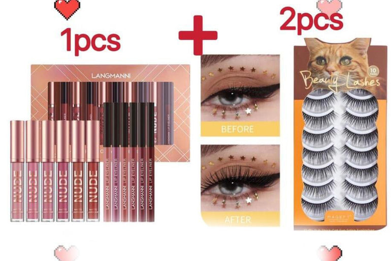 Lip Liner And Lipstick Makeup 12 Pcs Set 6 Matte Lipstick 6 Lip Liner Pens - Urban Mart