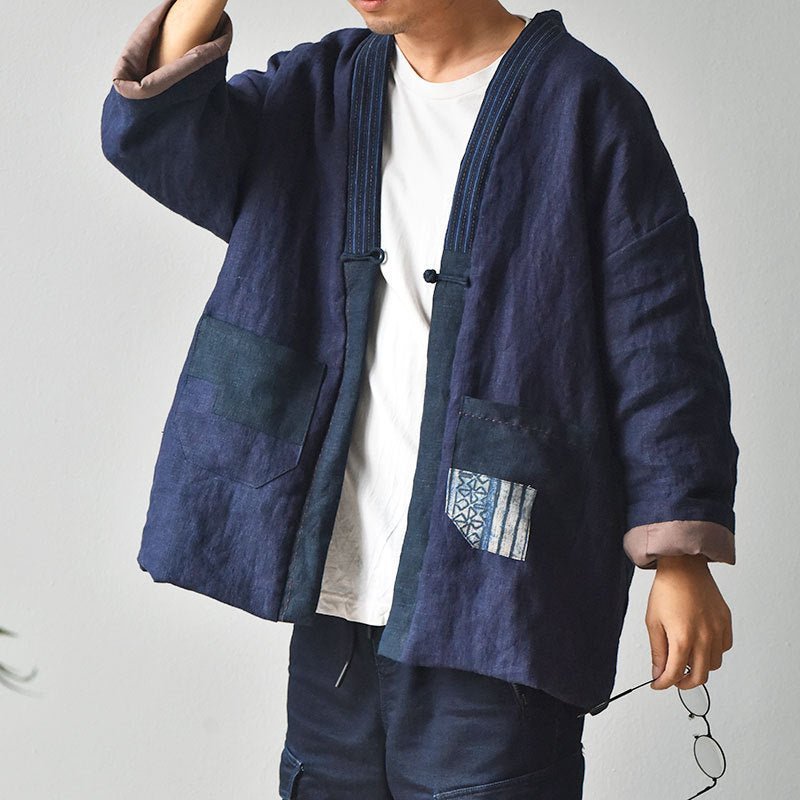 Loose Cardigan Retro Chinese Style Cotton Coat - Urban Mart