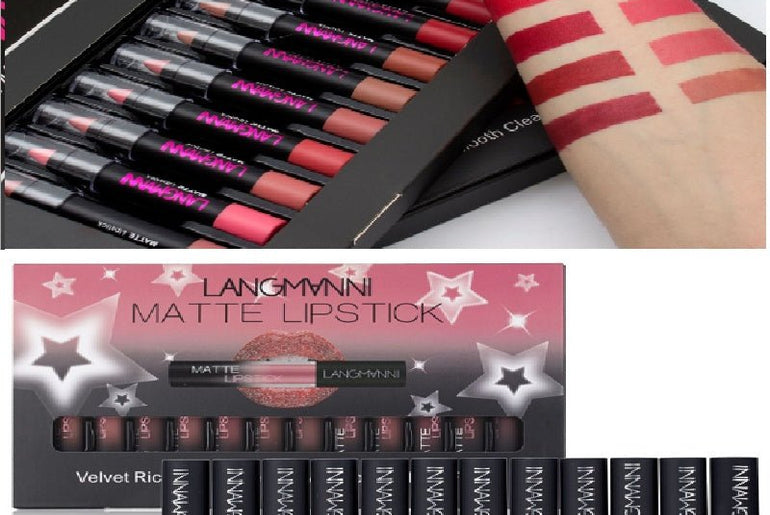 Matte Lipstick Waterproof Long - lasting Velvet Lipstick Set - Urban Mart