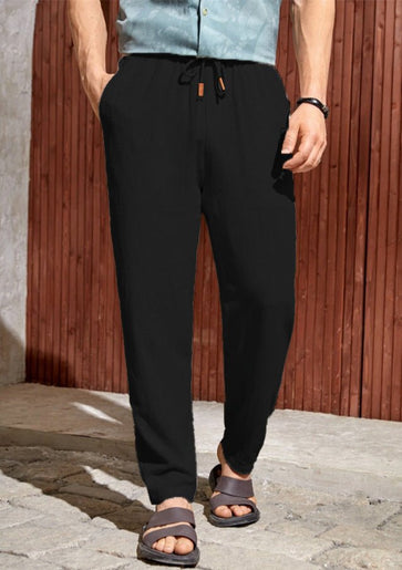 Men's Casual Cotton And Linen Drawstring Trousers Breathable Casual Versatile - Urban Mart