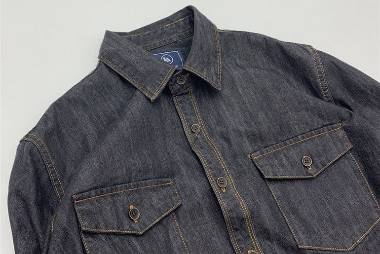 Men's Shirt Weighing Washed Overalls Denim - Urban Mart