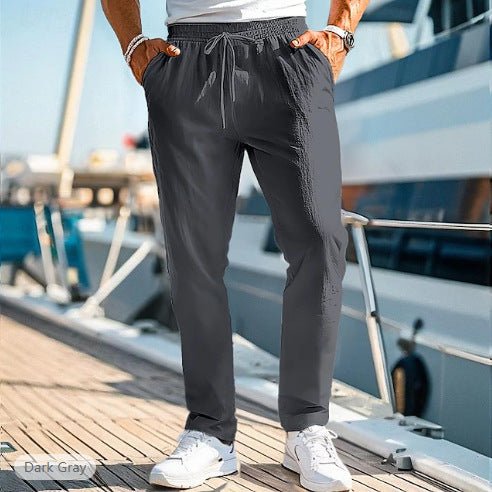 Men's Trousers Summer Elastic Waist Straight - Urban Mart