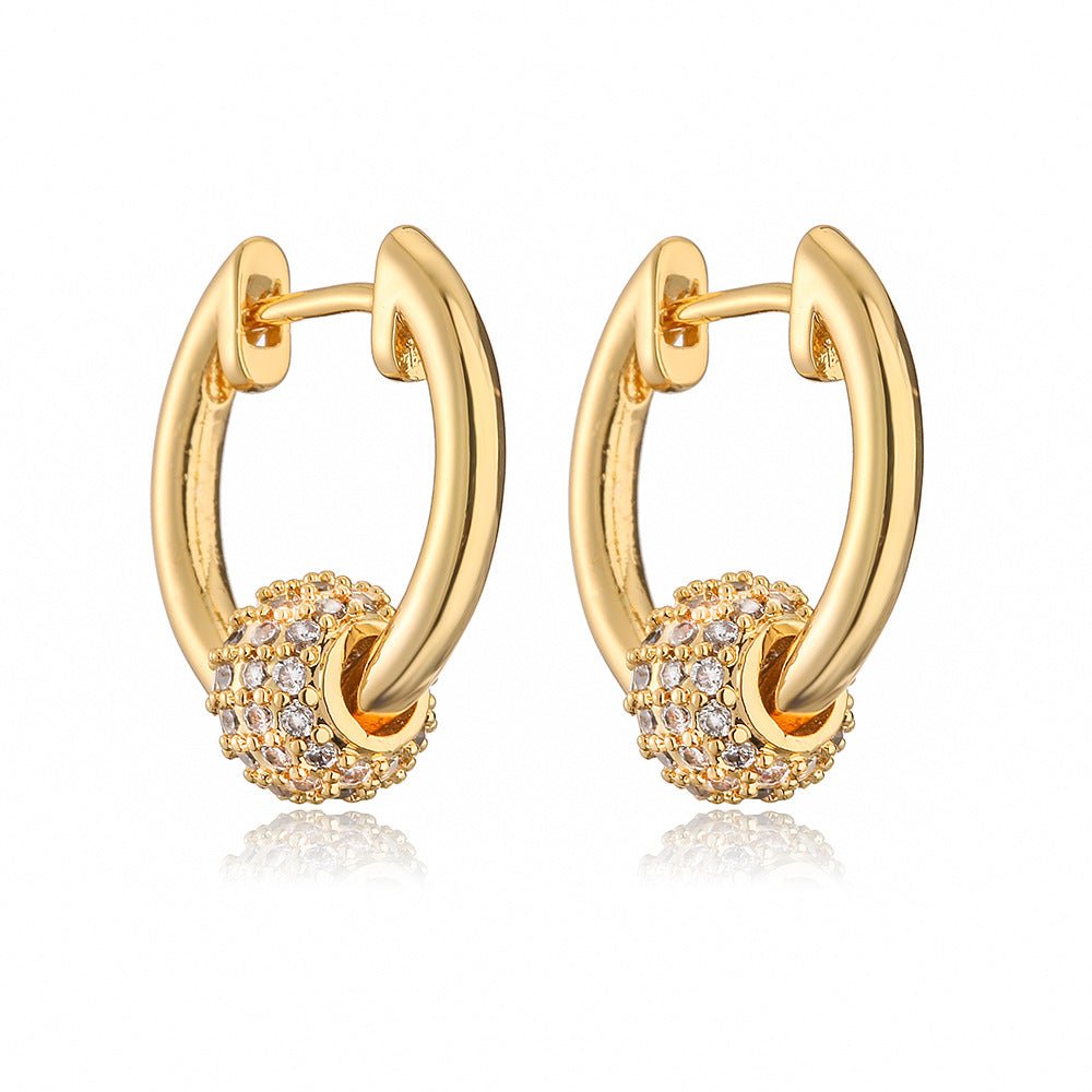 Mini Exquisite Real Gold Plating Zircon Geometry Ear Ring - Urban Mart