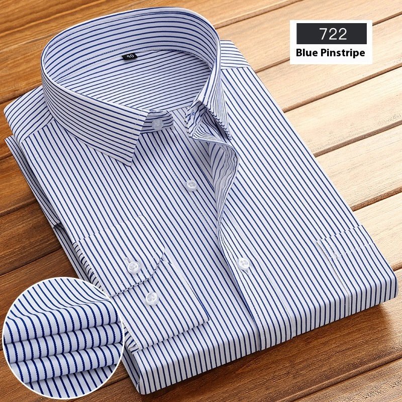 New Business Striped Spring And Autumn Men's Long - sleeved Shirt - Urban Mart