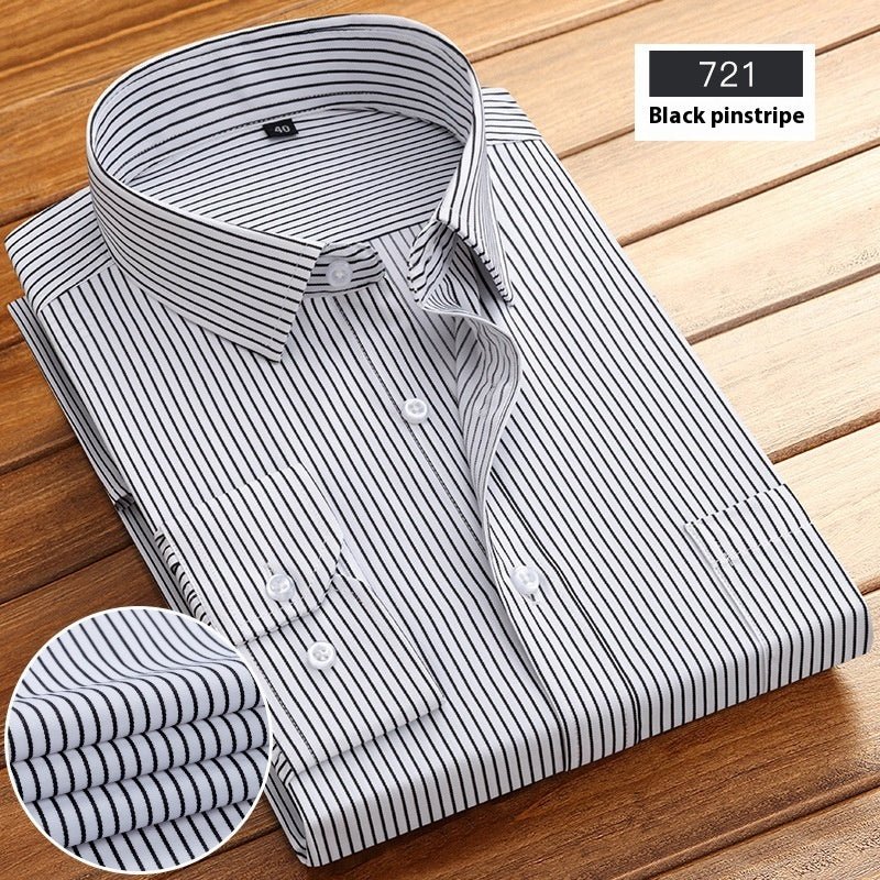 New Business Striped Spring And Autumn Men's Long - sleeved Shirt - Urban Mart