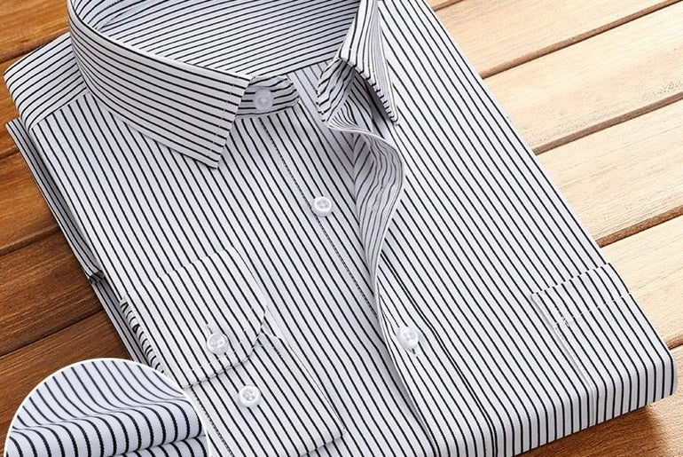 New Business Striped Spring And Autumn Men's Long - sleeved Shirt - Urban Mart