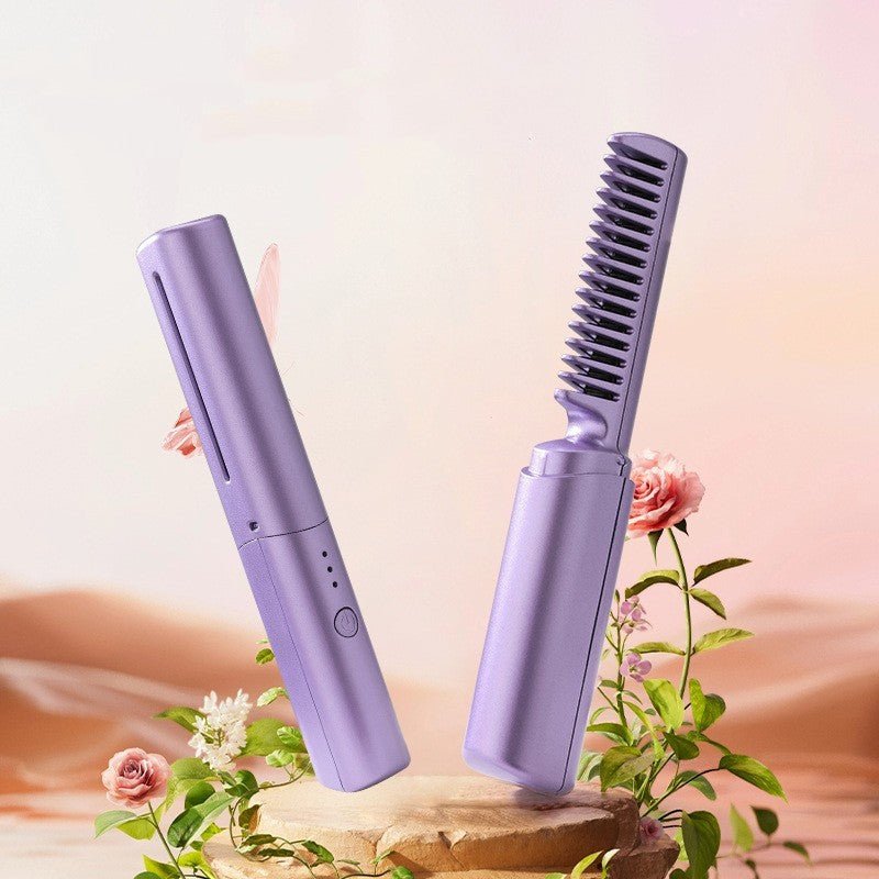 Professional Wireless Hair Straightener Curler Comb - Urban Mart