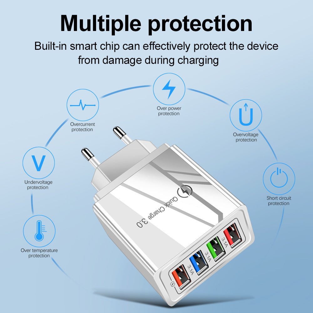 Quick Charge 3.0 4 Phone Adapter - Urban Mart