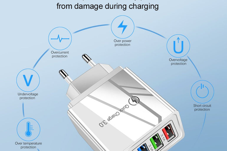 Quick Charge 3.0 4 Phone Adapter - Urban Mart