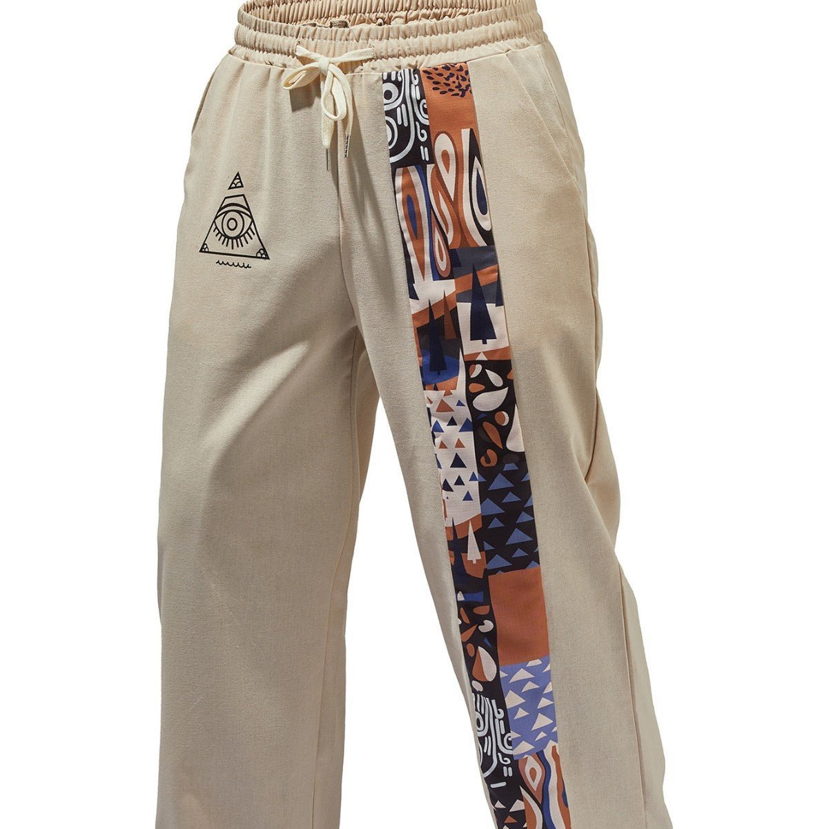 Retro Printed Loose Casual Straight Trousers - Urban Mart