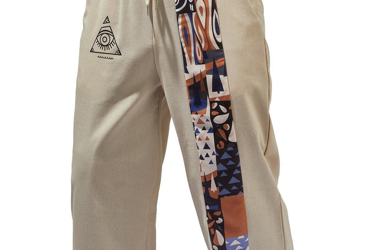 Retro Printed Loose Casual Straight Trousers - Urban Mart