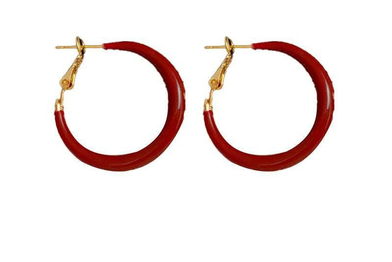 Special - interest Design Mild Luxury Retro Red Oil - spot Glaze Simple Bracelet Earrings - Urban Mart