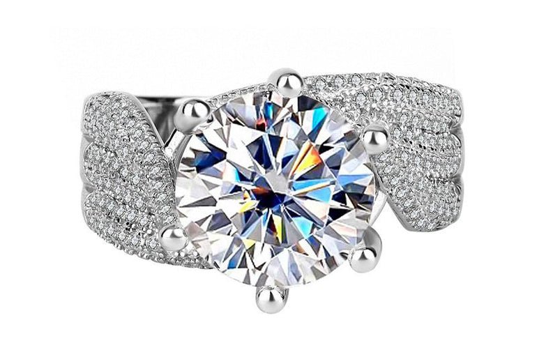 Sterling Silver Moissanite Diamond Ring - Urban Mart