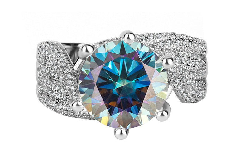 Sterling Silver Moissanite Diamond Ring - Urban Mart