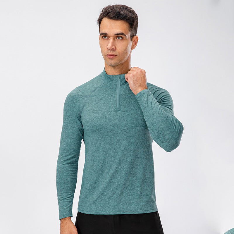 Training Wear Half Zipper Slim Fit Pullover Sports Sweater - Urban Mart