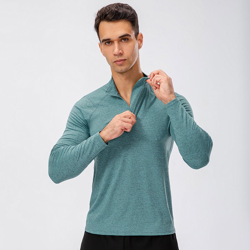 Training Wear Half Zipper Slim Fit Pullover Sports Sweater - Urban Mart