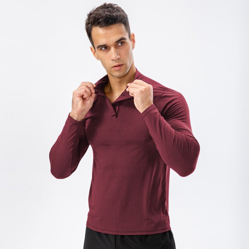 Training Wear Half Zipper Slim Fit Pullover Sports Sweater - Urban Mart