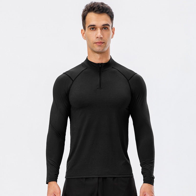 Training Wear Half Zipper Slim Fit Pullover Sports Sweater - Urban Mart