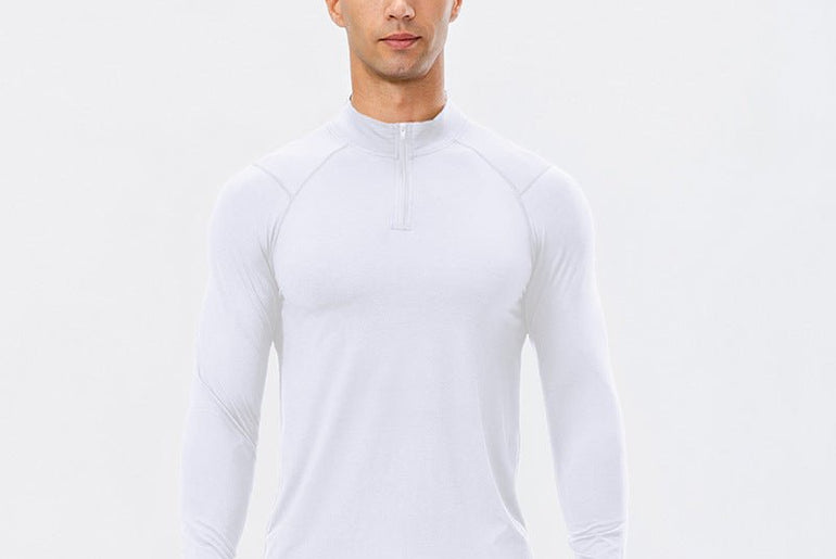 Training Wear Half Zipper Slim Fit Pullover Sports Sweater - Urban Mart